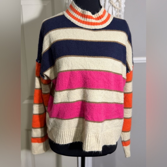 THML Sweaters - THML Colorful Striped Crew Neck Sweater
